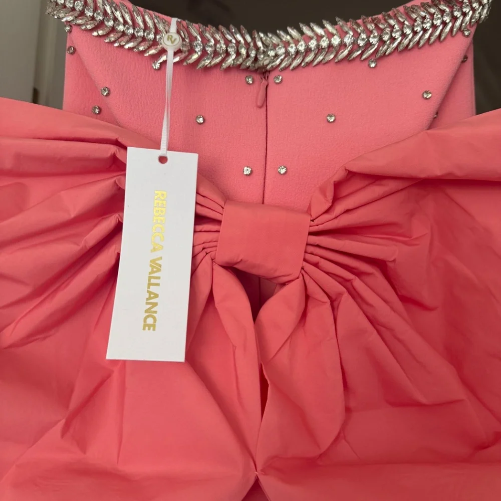 ✨ NWT Rebecca Vallance Brittany Bow Embellished Midi Dress | Pink | US 0 / AUS 4 - Picture 12 of 12
